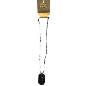 New Justin Men's American Flag Dog Tag Necklace